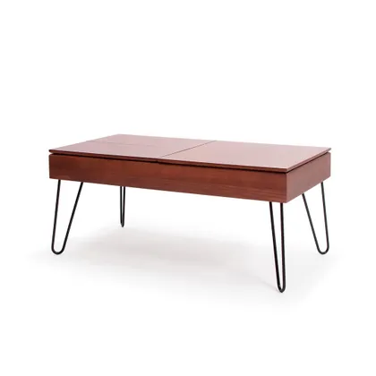 Carta Coffee Table - Walnut - Wood / Hairpin Leg