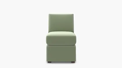 Petite Slipper Chair, Celadon Performance Plush Velvet