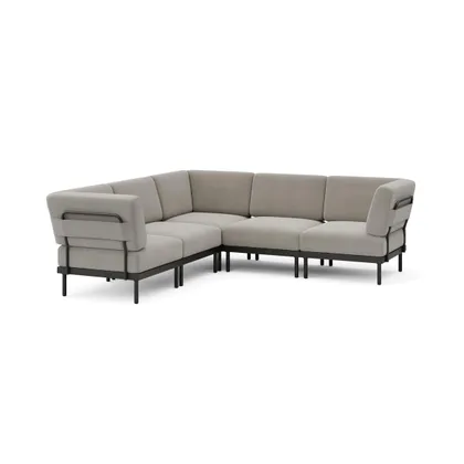 Relay Outdoor 5-Piece Sectional - Shale - All Weather Fabric