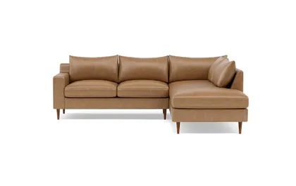Sloan Leather 3-Seat Right Bumper Sectional