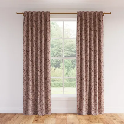 Printed Linen Curtain, Blush Aviary, 50" x 84", Unlined