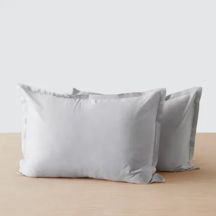 The Citizenry Organic Resort Cotton Shams | King Set | Solid Light Grey
