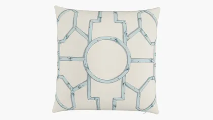 Throw Pillow 22", Blue Baldwin Bamboo, 22" x 22"