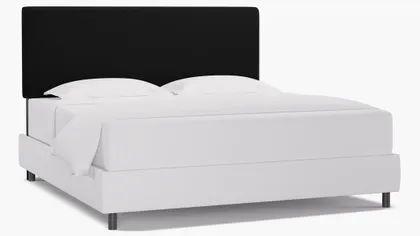 Square Back Headboard, Raven Everyday Linen, King