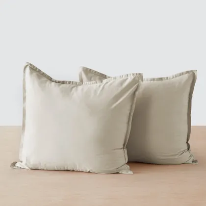 The Citizenry Organic Resort Cotton Euro Shams | Solid Sand