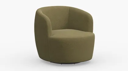 Tub Swivel Chair, Olive Everyday Linen