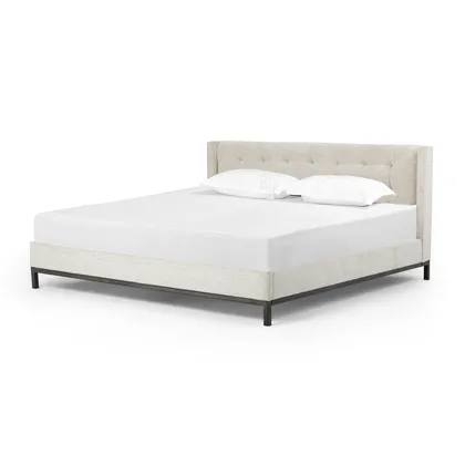 Newhall Bed-Plushtone Linen-King