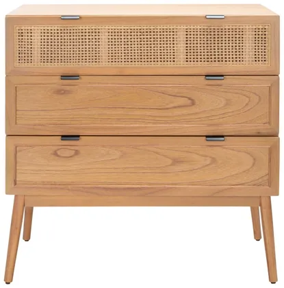 Baisley 3 Drawer Rattan Chest - Natural - Safavieh
