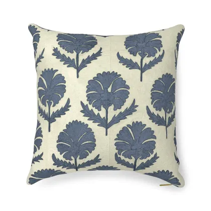 Indigo Daisy Suzani Pillow by St. Frank | 26" W x 26" H | Cotton