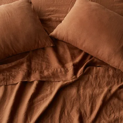 The Citizenry Stonewashed Linen Bed Sheet Set | California King | Sienna