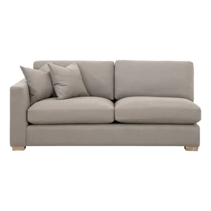 Hayden Modular Taper 2-Seat Left Arm Sofa, LiveSmart Peyton-Slate, Natural Gray Oak
