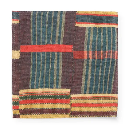 Aubergine Ewe Kente Fabric by St. Frank | Printed Width: 54" W Pattern Size: 27" W x 22. 4" V Fabric Direction: Up The Roll, Vertical Sold by the yard in continuous rolls Dye lots may vary. As a result, there may be slight color variations between your sw