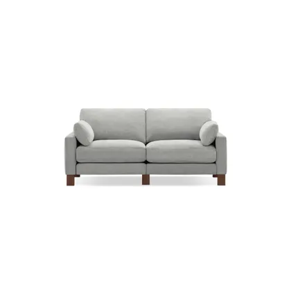 Union 2-Seat Sofa - Crushed Gravel - Performance Chenille / Walnut - Wood / Square Leg