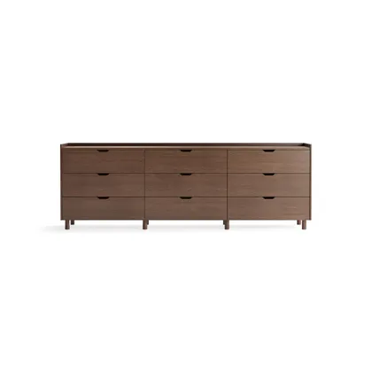 Prospect 9-Drawer Low Dresser - Walnut - Wood