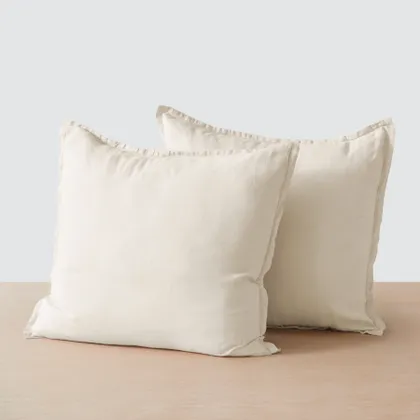 The Citizenry Stonewashed Linen Euro Shams | Ivory
