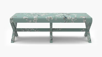 Double X Bench, Mint Cherry Blossom