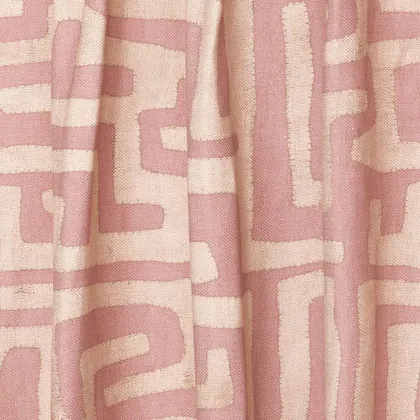 Terracotta Classic Kuba Cloth French Pleat Curtain by St. Frank | Pink | 120" Panel | Cotton