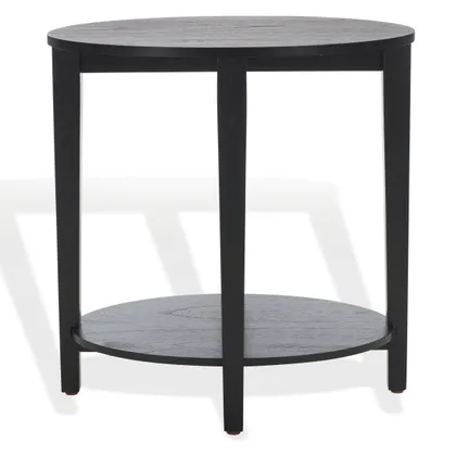 Leonardi Oval Wood Accent Table - Black