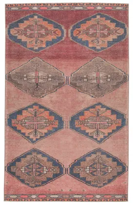 Vibe by Mirta Medallion Pink/ Blue Area Rug (6'X9')
