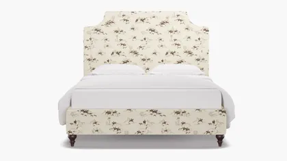 Deco Bed, Green Cotswold Hunt, Espresso Traditional Turned Leg, Full