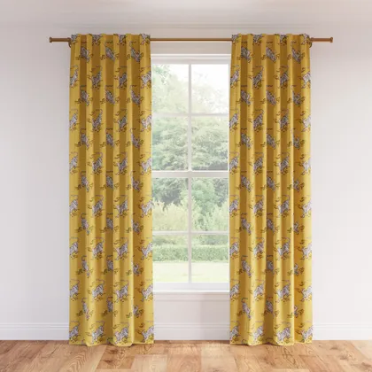 Printed Linen Curtain, Dijon Tigresse, 50" x 96", Privacy