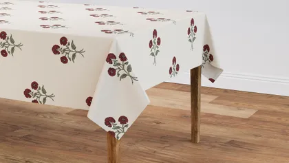 Tablecloth 56" x 120", Red Delphine, 56" x 120"
