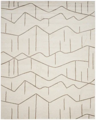 Arlo Home Indoor/Outdoor Woven Area Rug, AMT429K, Ivory/Grey,  9' X 12'
