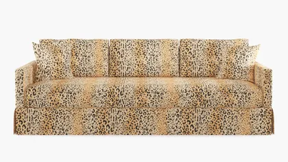 Skirted Track Arm Sofa, Leopard, Extra Deep (43")