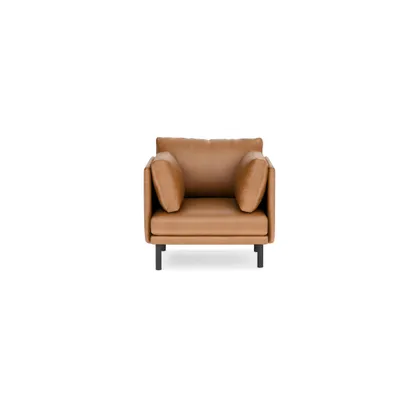 Field Leather Armchair - Camel - Top Grain Leather / Black - Metal