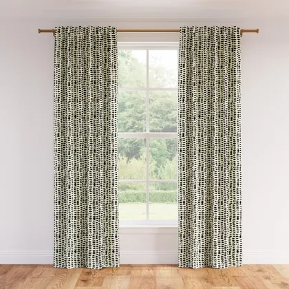 Printed Linen Curtain, Ivory Odalisque, 50" x 96", Privacy