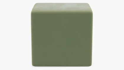 Cube Ottoman, Vert Classic Velvet