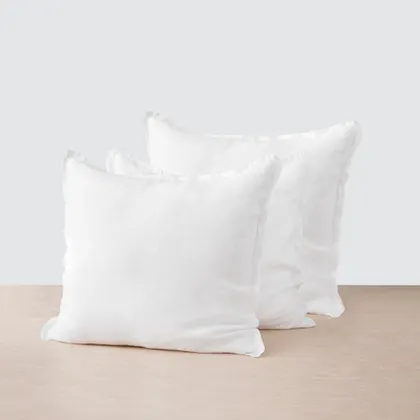 The Citizenry Stonewashed Linen Euro Shams Set of 3 | White