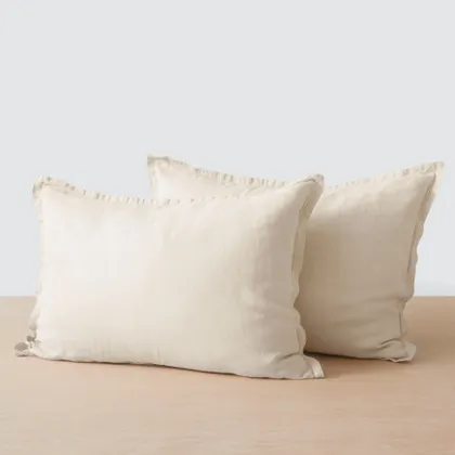 The Citizenry Stonewashed Linen Shams | King Set | Ivory