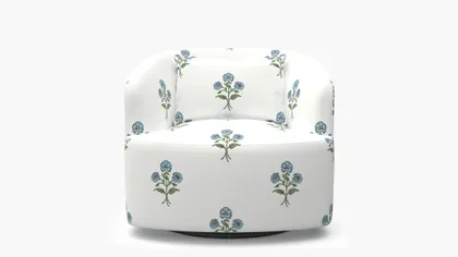 Deco Swivel Chair, Blue Delphine
