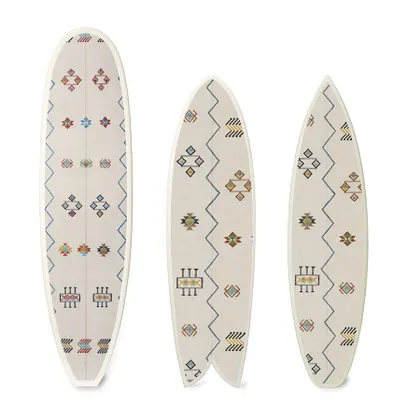 Ecru Cactus Silk Surfboard by St. Frank | White | Fish 70" H