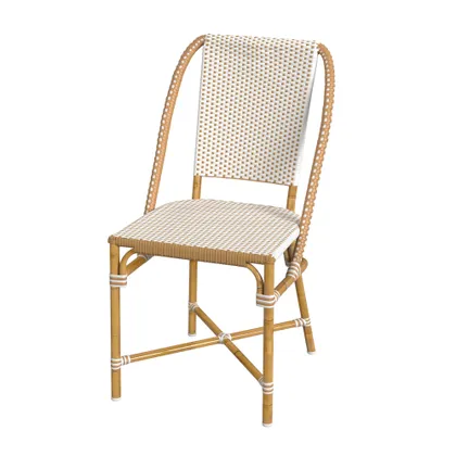 Tobias Beige and White Outdoor Dining Chair