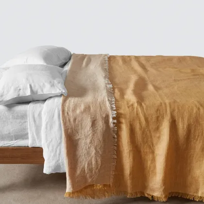 The Citizenry Arya Linen Bed Blanket | Green