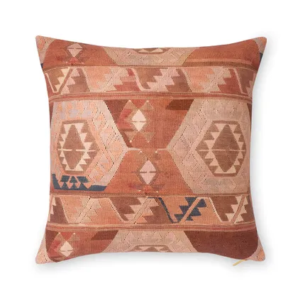 Adobe Prism Kilim Pillow by St. Frank | Brown | 22" W x 22" H | Cotton
