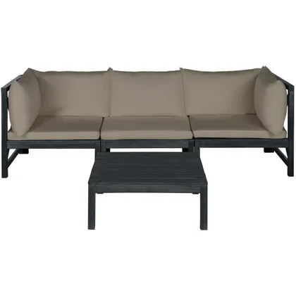Lynwood Modular Outdoor Sectional - Dark Slate Grey/Taupe - Safavieh