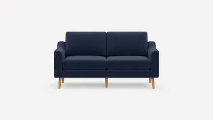 Nomad Loveseat - Navy Blue - Performance Flatweave / Oak - Wood / Slope