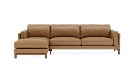 Gaby Leather 3-Seat Left Chaise Sectional