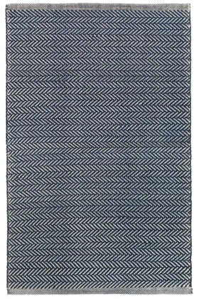 Herringbone Indigo Handwoven Cotton Rug