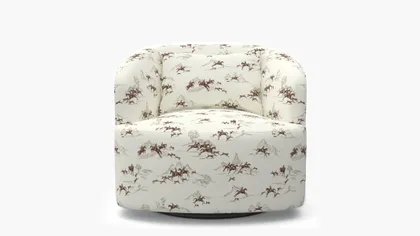 Deco Swivel Chair, Green Cotswold Hunt