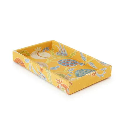 Golden Pomegranate Suzani Vanity Tray by St. Frank | Yellow
