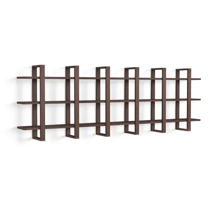 Index Wall Shelf, Set of 3 - Walnut - Wood
