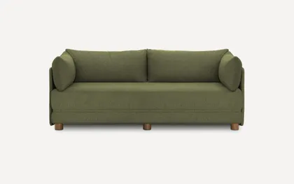 Shift Sleeper Sofa - Moss Green - Performance Basketweave