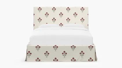 Slipcovered Bed, Red Delphine, Queen