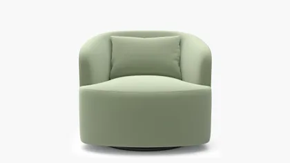 Deco Swivel Chair, Celadon Performance Plush Velvet