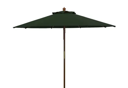 Bethany 9Ft Wooden Umbrella - Hunter Green - Safavieh