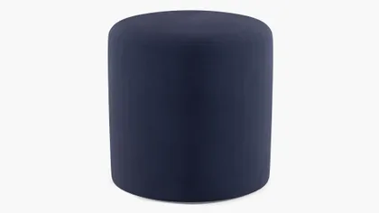 Drum Ottoman, Navy Classic Velvet